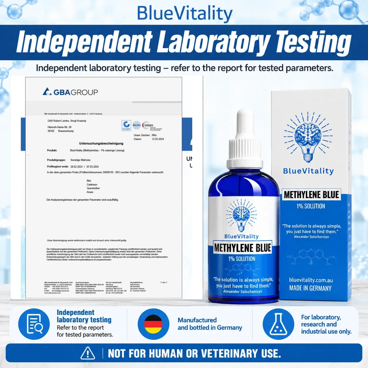 BlueVitality Methylene Blue 1% Solution – 100 mL