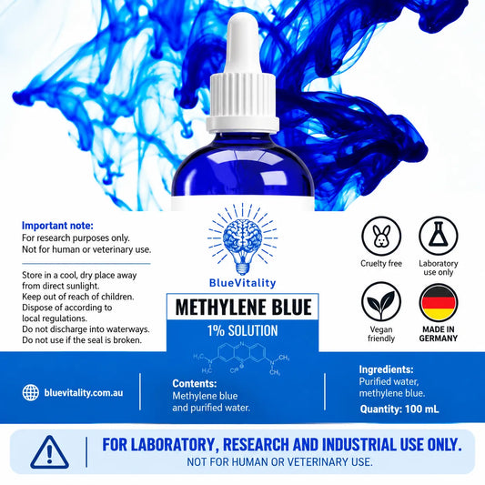 BlueVitality methylene blue 1% laboratory solution, 100 mL